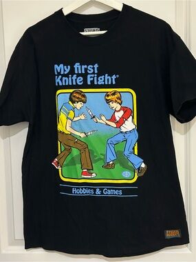 Steven Rhodes My First Knife Fight Hobbies & Games Graphic T-Shirt Size Large